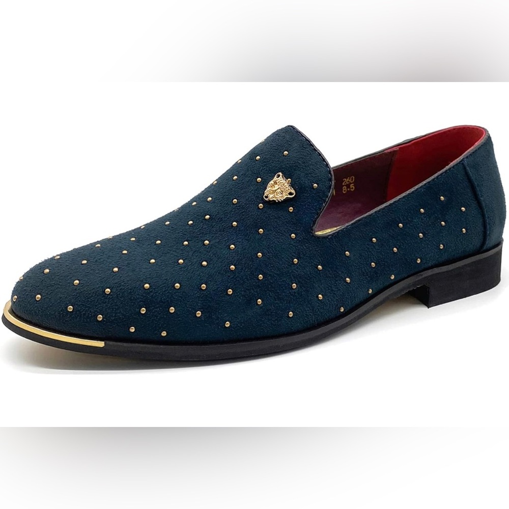 Men's Pointed Toe Dress  Modern Metallic Slip On Loafer Shoes Size 8
